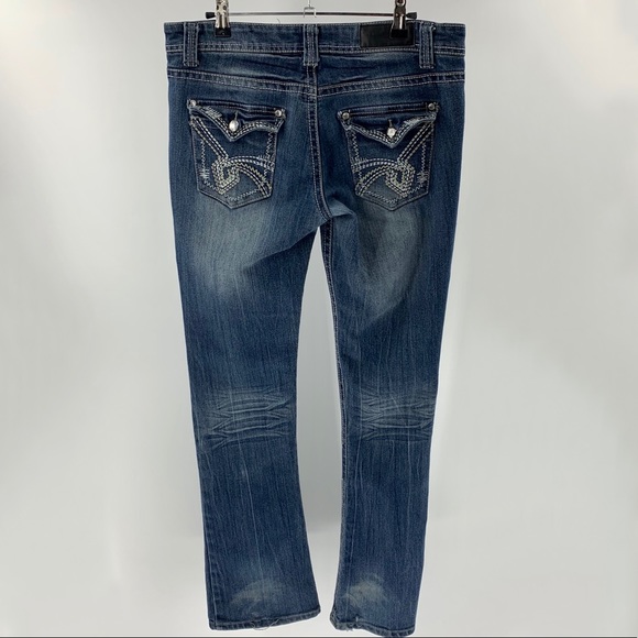 TwentyOne Black Destroyed Slim Boot Stretch Jeans - Picture 4 of 8